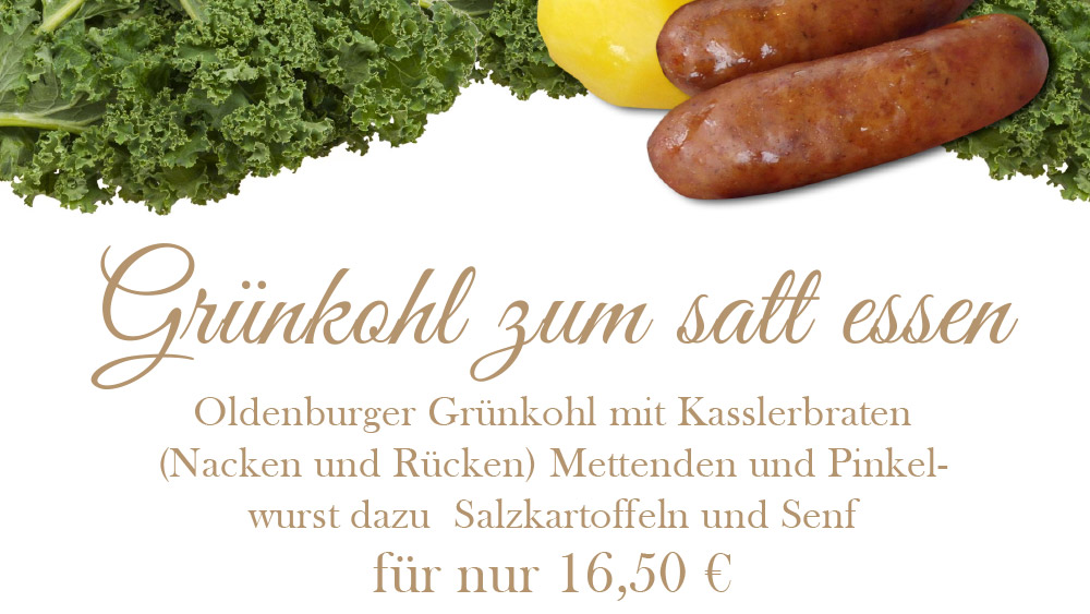 Grünkohl satt essen im Bergmark Hotel in Steinfeld